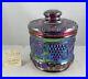 Fenton 9188 RN Red Carnival Grape & Cable Tobacco Jar With Lid