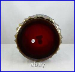 Fenton 9188 RN Red Carnival Grape & Cable Tobacco Jar With Lid
