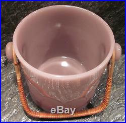 Fenton Amethyst Depression Glass Ice Bucket Macaroon Cookie Jar Wicker Handle