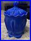 Fenton Cactus Pattern 100th Anniv Periwinkle Blue Glass FFOGKC Bisquit Jar 2005