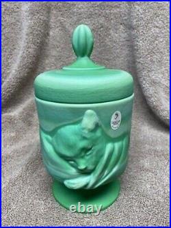 Fenton Chessie Cat Candy Jar Coe Mercantile Exclusive Limited Edition