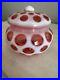 Fenton Cranberry Opalescent Glass Dot Candy Dish Jar 1947-51