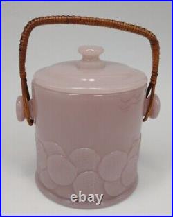 Fenton Lilac Big Cookies Jar with Lilac Lid with Wicker Handle