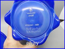 Fenton Periwinkle 100th Ann HP Cactus Jar HP by K. Brightbill FFOGKC 2005