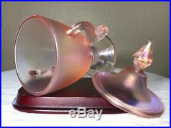 Fenton Velva Rose Stretch Glass Apothecary Candy Jar & Lid Dolphin Handles MINT
