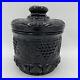 Fenton Vintage Black Glass Grape and Cable Tobacco Jar Biscuit Jar Cookies