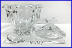 Flawless Crystal BACCARAT HARCOURT MISSOURI JAM JAR with Lid and Spoon Condiment