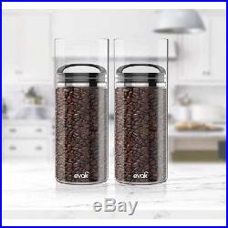 Food Canister Organizer 46 oz. Black Glass Storage Jar Airtight Compact Handle