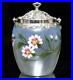François Theodore Legras Antique 1900 Enamel Flower Biscuit Jar 8.26 with Lid