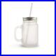 Frosted Glass Mason Jar With Handle, LID And Straw Case For Sublimation