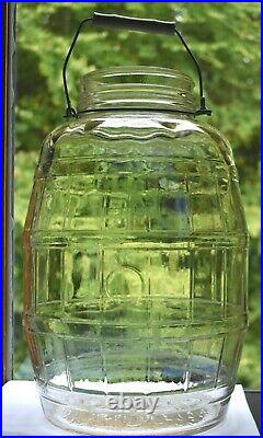 Glass Bail Wire Handle Owens Glass Store Pickle Barrel Jar 3 Gallon