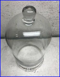 Glass Vacuum Bell Jar Cloche Domn Knob Handle 7 Dia X 12
