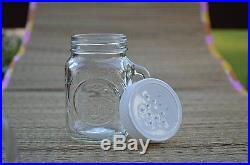 Golden Harvest Mason Jar Salt & Pepper Shakers with Handles Glass Ball 4oz