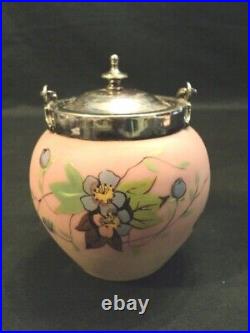 Gorgeous Webb Burmese Art Glass Condiment Jar, Signed