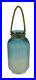 Gradient Blue Glass Candle Lantern Jar with Jute Rope Handle 13 inch