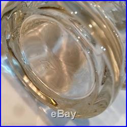 HEISEY Crystal Candy Jar With Lid VTG Orchid Etching, Seahorse Handles Waverly