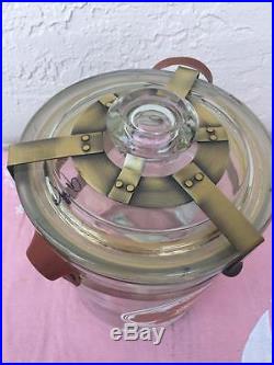 H. Upmann Glass Jar Humidor With Leather Handle