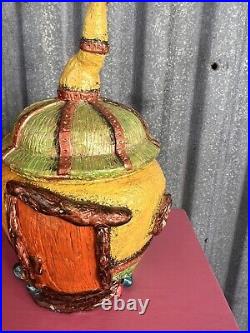 Handmade Fairy House Recycled Milk Glass Candy Dish Stash Jar OOAK Shelia Howe