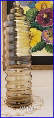 Holmegaard Primula Apothecary Jar Glass Canister With Lid Jacob Bang 14.5