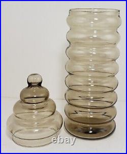 Holmegaard Primula Apothecary Jar Glass Canister With Lid Jacob Bang 14.5