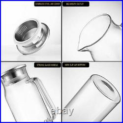 Home Water Kettle Brief Heat Resistant Glass Hand Grip Stainless Steal Cover Jar