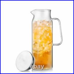 Home Water Kettle Brief Heat Resistant Glass Hand Grip Stainless Steal Cover Jar