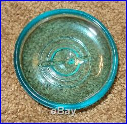 Htf Rare Old Vintage Lucky #13 Ball Ideal Blue Glass Bail Handle Canning Jar LID