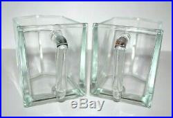 IKEA Forhoja Glass Drawer Canister Scoop with Handle Container Square Jar Set 2