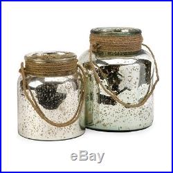 Imax Bretton Jar w- Jute Handle Set of 2 84750-2 Containers-Glass NEW