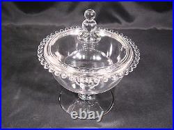 Imperial Glass Candlewick Footed Candy Jar and Cover Pattern #3400 Mold 400/140
