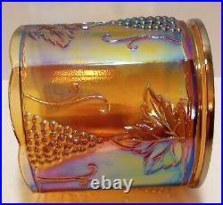 Indiana Carnival Glass, 9 Canister, Marigold, Harvest Grape, Iridescent