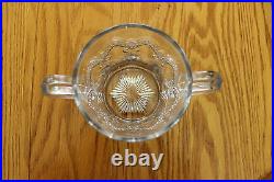 Indiana Glass Gothic Windows Arches 2 Handled Sugar Covered Biscuit Jar Bowl