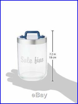 Italo Ottinetti Glass Jar Al Lid Painted Handle Blue 1 Litre Sf, one size