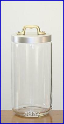 Italo Ottinetti Glass Jar Matte Finish Aluminium Lid Copper Handle 1.5