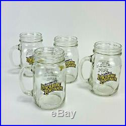 Jack Daniels Lynchburg Lemonade Glass Mason Jar Handled Mug Set of 4
