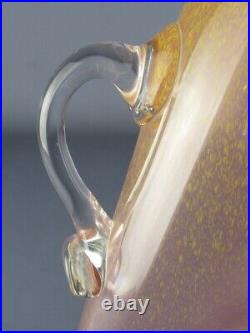 Jar Glass Submerged Two-Handled Blue & Orange Modern Antiques Design Vintage