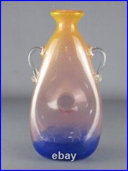 Jar Glass Submerged Two-Handled Orange And Blue Modern Antiques Design Vintage