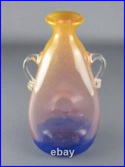 Jar Glass Submerged Two-Handled Orange And Blue Modern Antiques Design Vintage