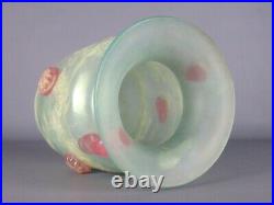 Jar Two-Handled Glass Blue and Pink Decoration Discover Period Xx Century