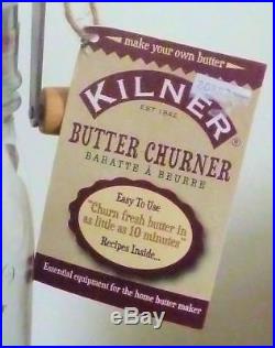 Kilner Butter Churner Glass Jar with Crank Handle Kitchen Tool 34 oz NEW