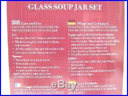 Kilner Glass Soup Jar 11.8 Oz Set Silicone Steel Lids Spoon Holder Hand Grip NEW