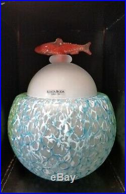 Kosta Boda Reef Collection (2002) Jar with Kjell Engman Designed Fish Handled Lid