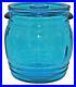 L. E. Smith / Peacock Blue 1970s Retro Large Barrel Cookie Jar with Tab Handles