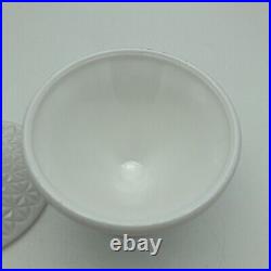 L. E. Smith White Milk Glass Candy Dish Powder Jar Lillian VII