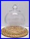 Large Cloche Bell Dome Jar Blown Glass Knob Handle Display Cover Wide Vintage