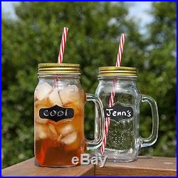 Large Mason Jar Mugs Drinking Glasses With Handle 24 Oz. Pack Of 2 Party Outdoor