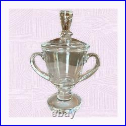 Large Steuben Crystal Teardrop Handled Covered Urn Candy Jar