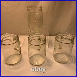 Large Vintage Ball Mason Drinking Glass Jar With Handle 22oz-Set of 4 EUC RARE
