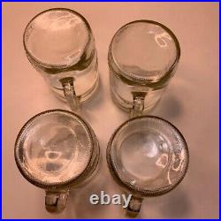 Large Vintage Ball Mason Drinking Glass Jar With Handle 22oz-Set of 4 EUC RARE