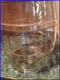 Large antique glass general store wood handle pickle jar